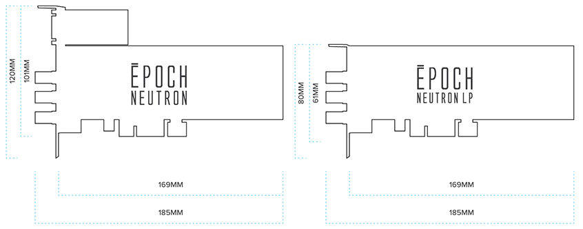 Epoch | Neutron. Product Dimensions. 120.02mm x 184mm. Low Profile 79.2mm x 184mm.